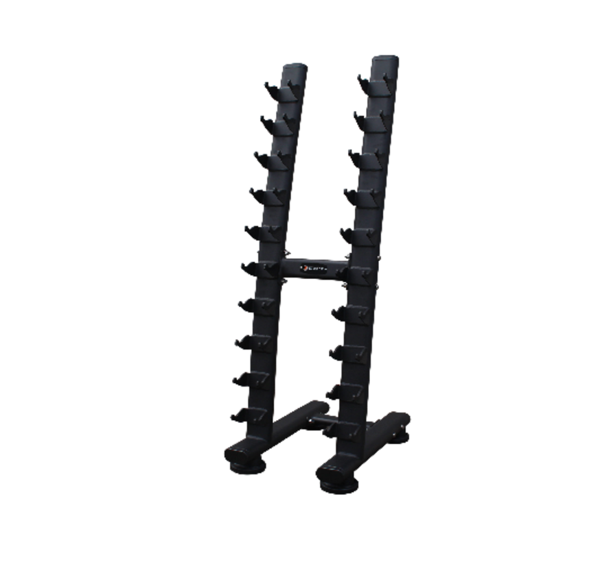 Hex rubber dumbbell set 1 - 10kg plus tower