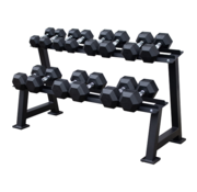 Fitribution Hex rubber dumbbell set 5 - 20kg 7paar + rek