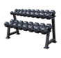 Hex rubber dumbbell set 5 - 25kg 9paar + rek