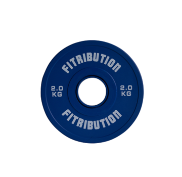 Fitribution 2kg fractional plate rubber coated 50mm (blauw)