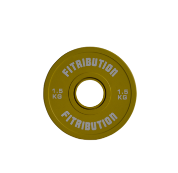 Fitribution 1,5kg fractional plate rubber coated 50mm (geel)