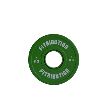 Fitribution 1kg fractional plate rubber coated 50mm (groen)