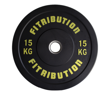 Fitribution 15kg disque bumper plate caoutchouc 50mm