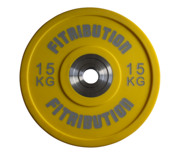 Fitribution 15kg disque bumper plate uréthane 50mm (jaune)