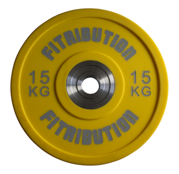 Fitribution 15kg disco de parachoques de uretano 50mm (amarillo)