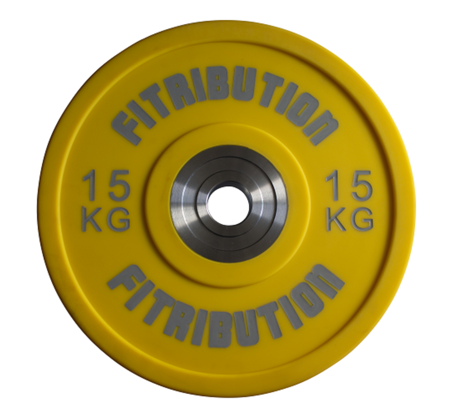 15kg disque bumper plate uréthane 50mm (jaune)