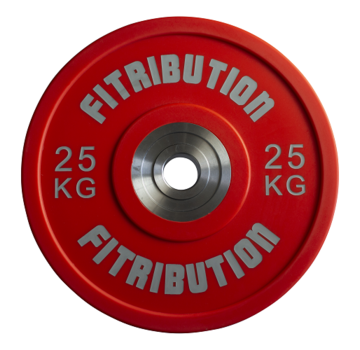 Fitribution 25kg disque bumper plate uréthane 50mm (rouge)