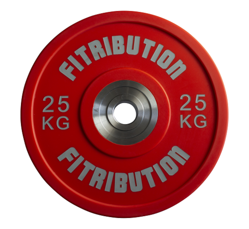 Fitribution 25kg bumper plate urethane 50mm (red)