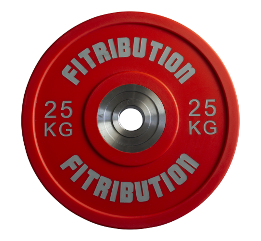 25kg schijf bumper plate urethaan 50mm (rood)