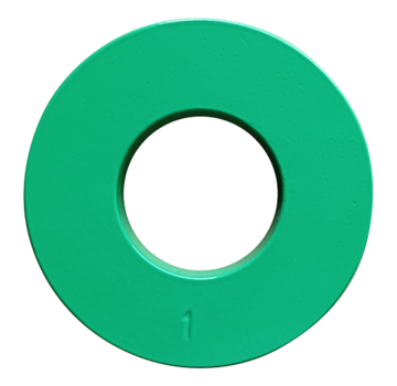 Fitribution 1kg disco fraccionale acero 50mm (verde)