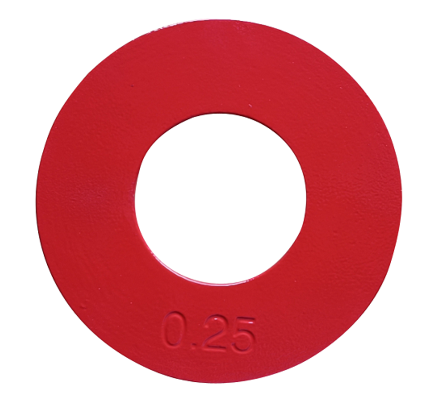 0,25kg disco fraccionale acero 50mm (rojo)