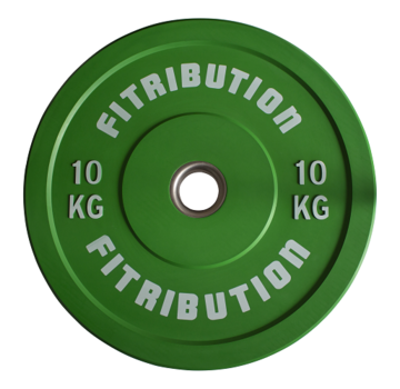 Fitribution 10kg disque bumper plate caoutchouc 50mm (vert)