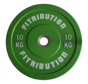 10kg disque bumper plate caoutchouc 50mm (vert)