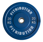 Fitribution 20kg disque bumper plate caoutchouc 50mm (bleu)