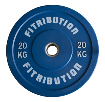 Fitribution 20kg schijf bumper plate rubber 50mm (blauw)