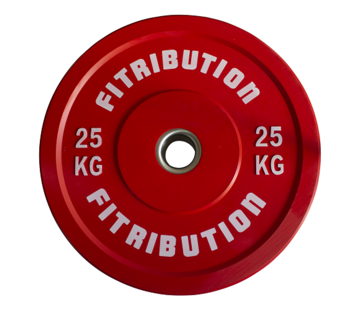 Fitribution 25kg disque bumper plate caoutchouc 50mm (rouge)