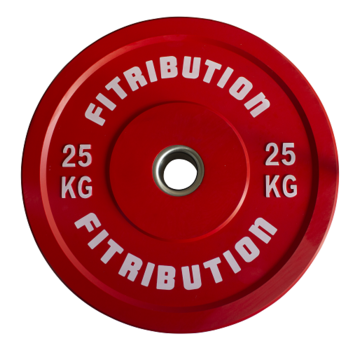 Fitribution 25kg disque bumper plate caoutchouc 50mm (rouge)