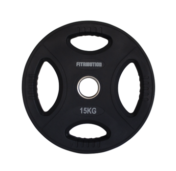 Fitribution 15kg uretane weight plate with grips 50mm