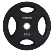 Fitribution 25kg disco de peso uretano con agarraderas 50mm