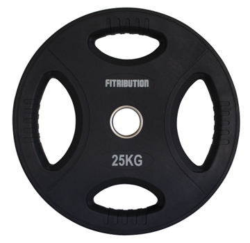 Fitribution 25kg disco de peso uretano con agarraderas 50mm