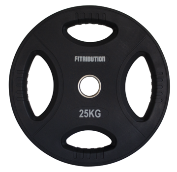 Fitribution 25kg uretane weight plate with grips 50mm