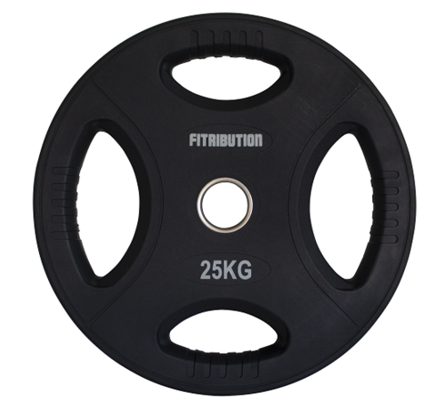 Fitribution 25kg uretane weight plate with grips 50mm