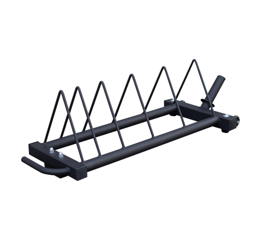 Horizontal bumper plate rack