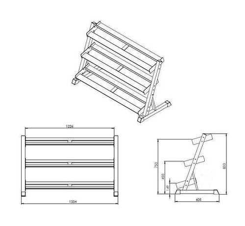 Fitribution Bastidor mancuernas 3 niveles ECO