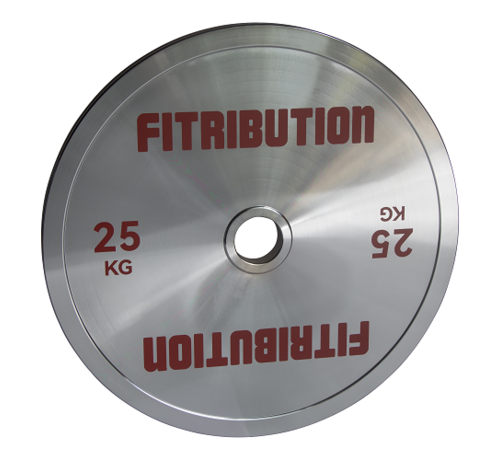 Fitribution 25kg Disco de metal calibrado powerlifting (cromado)