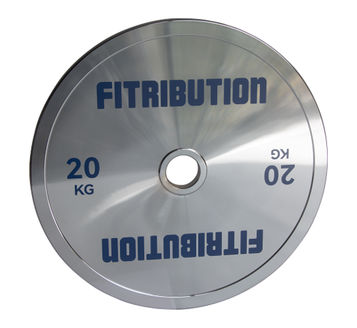 Fitribution 20kg Disque  powerlifting calibré en acier  (chrome)