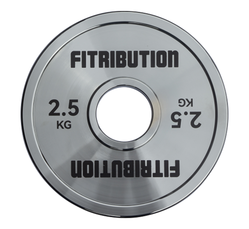 Fitribution 2,5kg Gekalibreerde chroom stalen powerlifting schijf / Chrome calibrated steel powerlifting plate