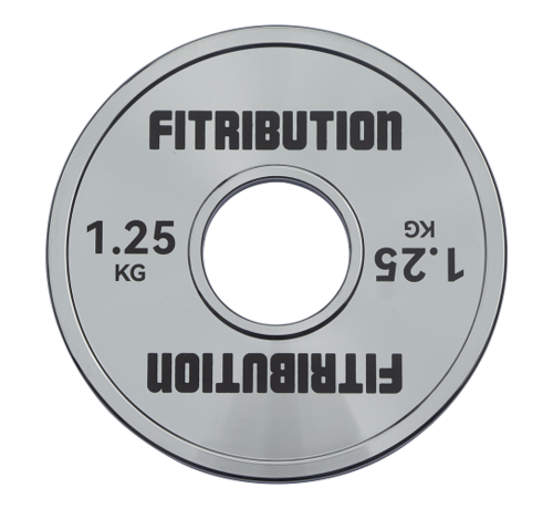 Fitribution 1,25kg Gekalibreerde chroom stalen powerlifting schijf / Chrome calibrated steel powerlifting plate