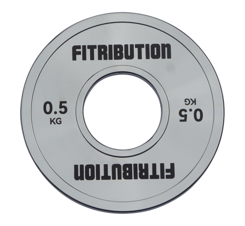 Fitribution 0,5kg Gekalibreerde chroom stalen powerlifting schijf / Chrome calibrated steel powerlifting plate