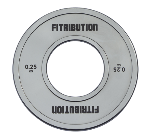 Fitribution 0,25kg Gekalibreerde chroom stalen powerlifting schijf / Chrome calibrated steel powerlifting plate