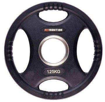 Fitribution 1,25kg weight plate HQ rubber with grips 50mm