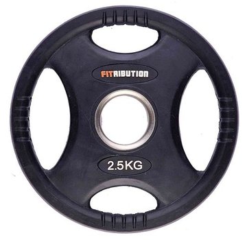 Fitribution 2,5kg weight plate HQ rubber with grips 50mm