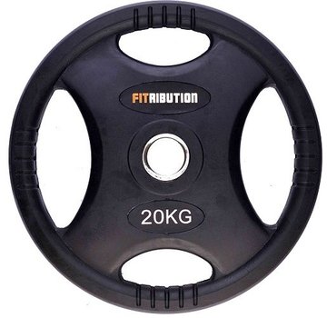 Fitribution 20kg Disco De Peso HQ Caucho Con Agarraderas 50mm