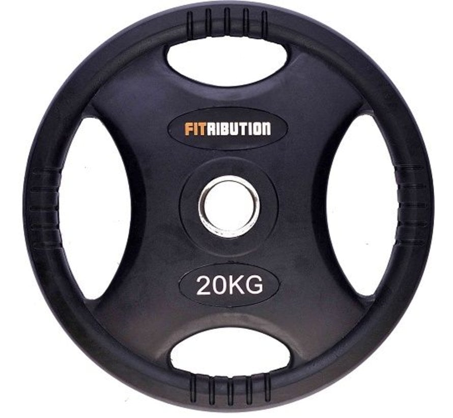 20kg weight plate HQ rubber with grips 50mm