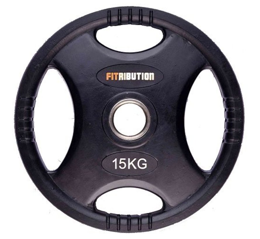 15kg weight plate HQ rubber with grips 50mm