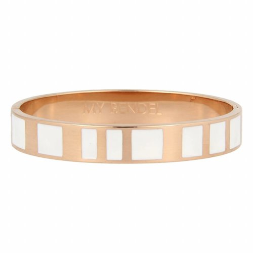 My Bendel Rose gouden bangle met wit design