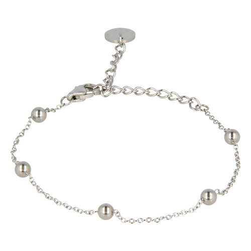 My Bendel Zilveren kralen armband - verstelbaar en hypoallergeen