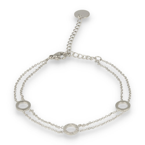 My Bendel Silver double bracelet with circles