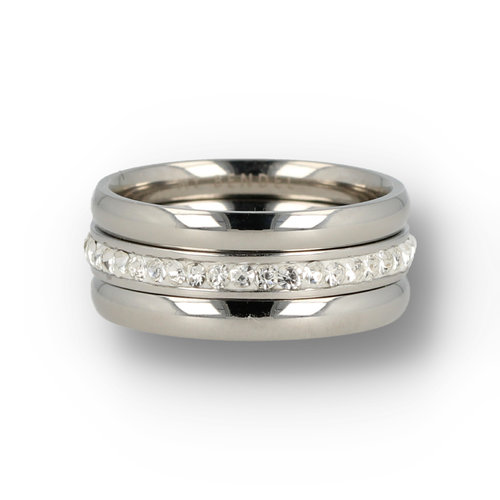 My Bendel Ringenset zilver - Zirkonia ring - Maat 16-19