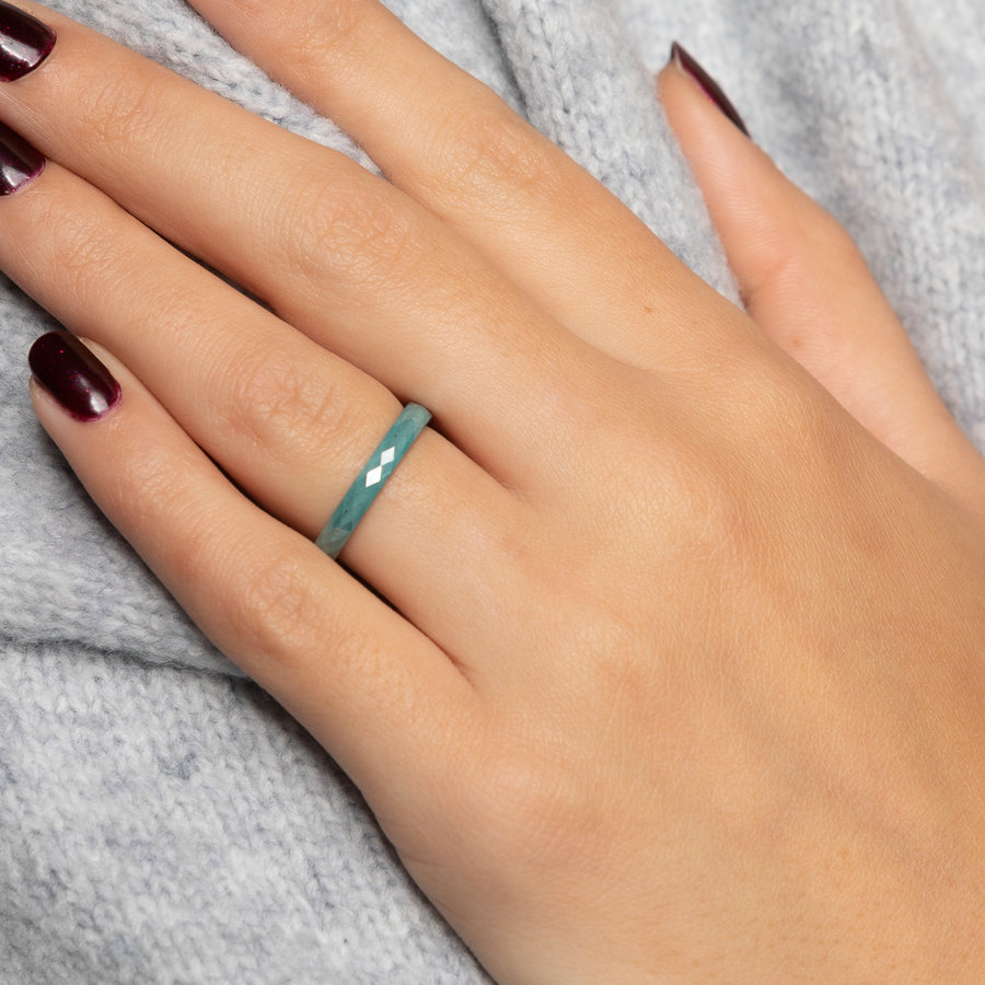My Bendel Ceramic, diamond cut, gray-blue ladies ring. Remains beautiful and does not discolour.