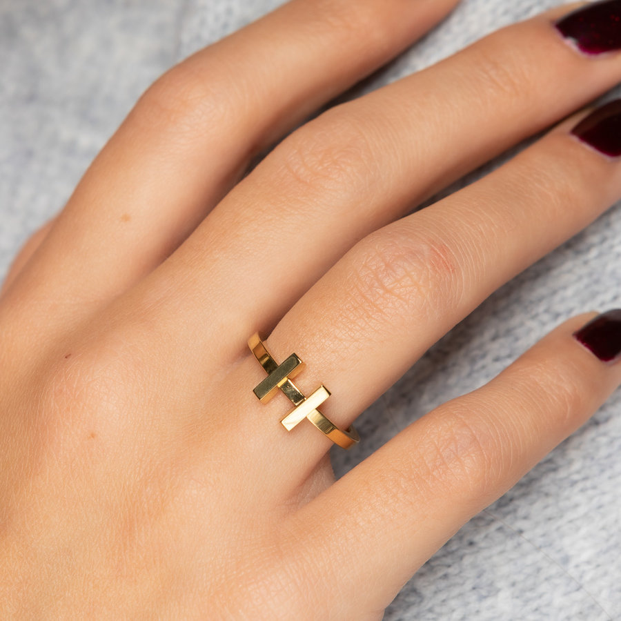 My Bendel Elegant H ring - gold - made of stainless steel
