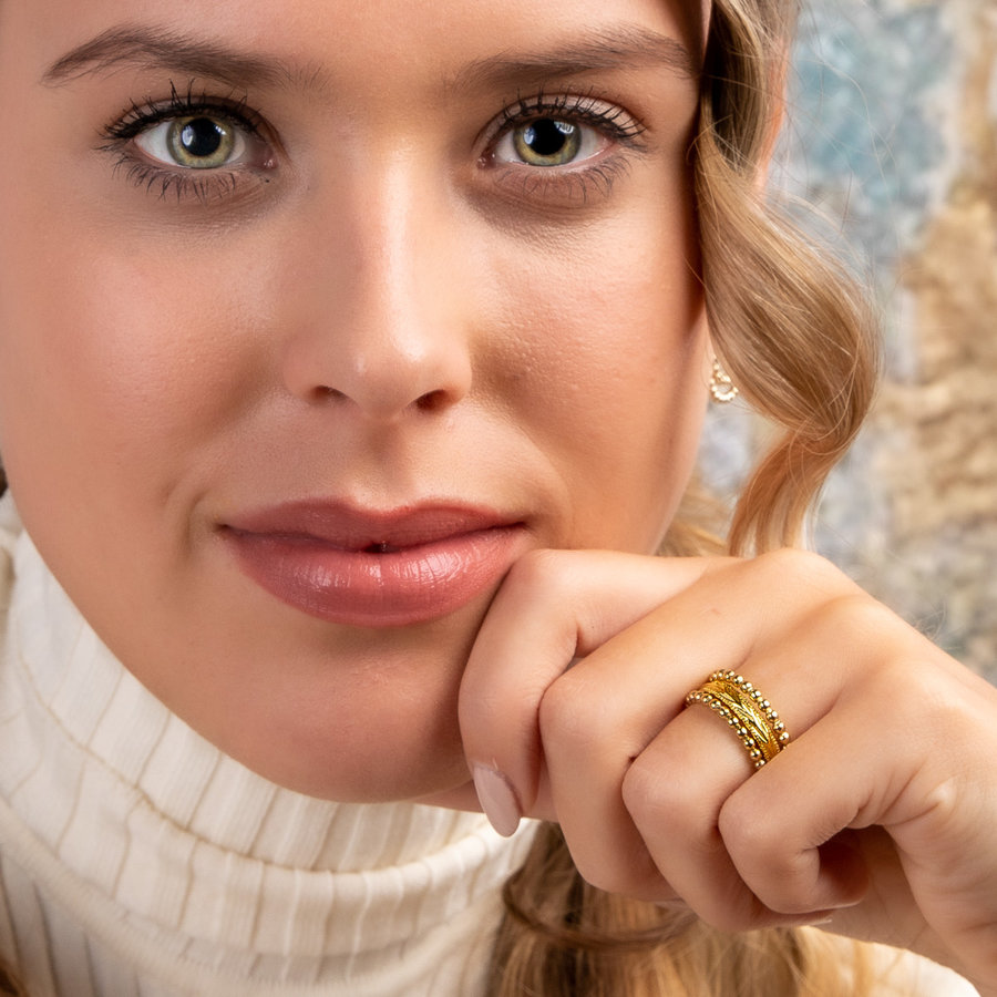 My Bendel Ringenset van 3 goudkleurige ringen
