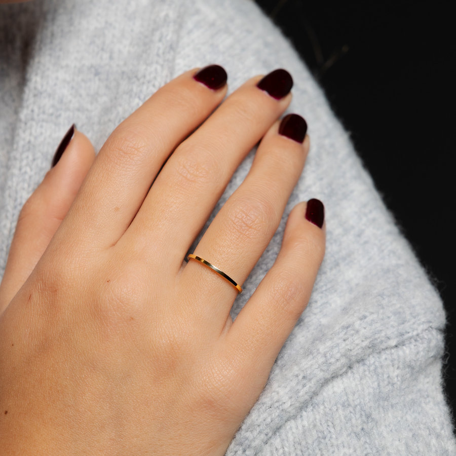 My Bendel Fine gold stacking ring made of stainless steel
