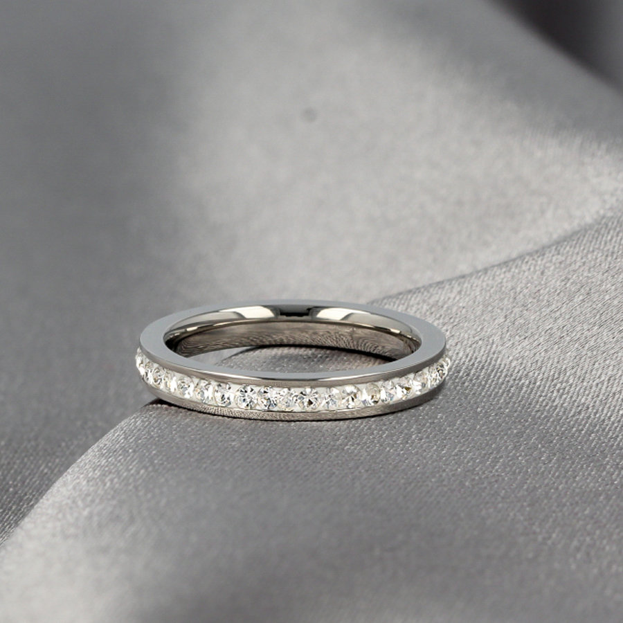 My Bendel Ring zilver met zirkonia stenen 3 mm