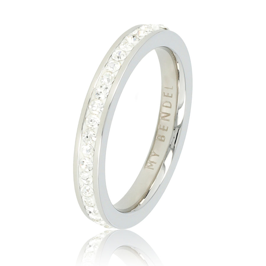 My Bendel Ring zilver met zirkonia stenen 3 mm