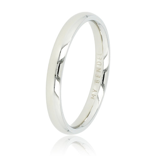 My Bendel Gladde zilveren stapelring 2,5 mm - Stainless steel - verkleurt niet